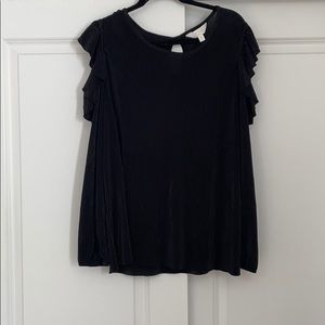 Lauren Conrad Cold Shoulder Black Long Sleeved Top